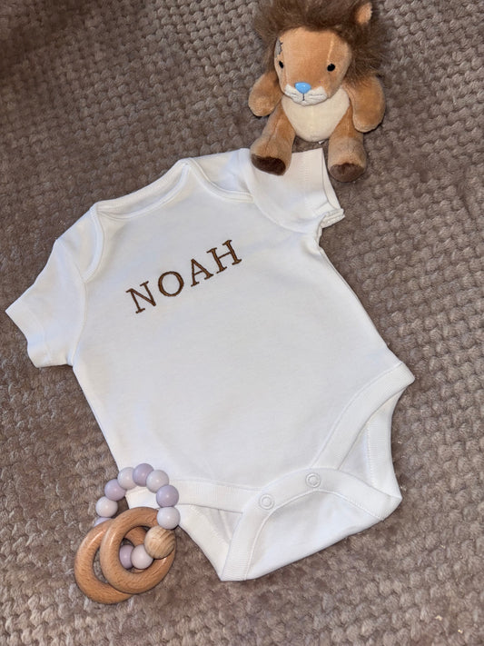Personalised baby short-sleeved vest